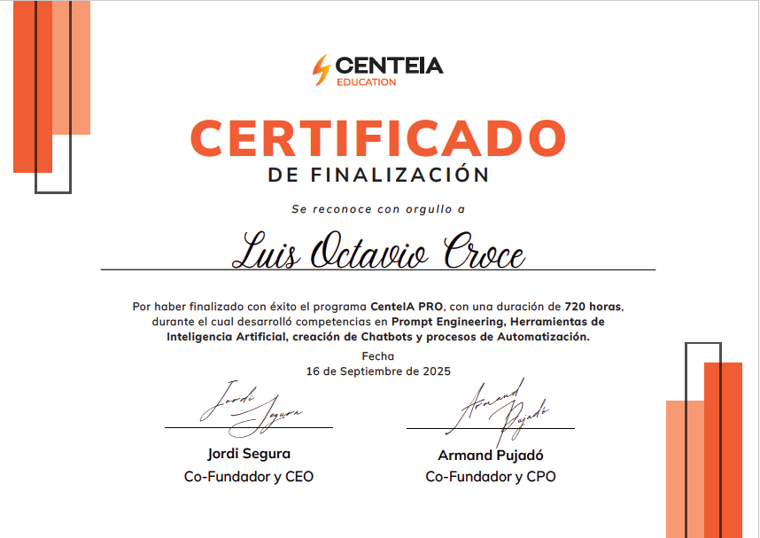 Certificado CenteIA PRO